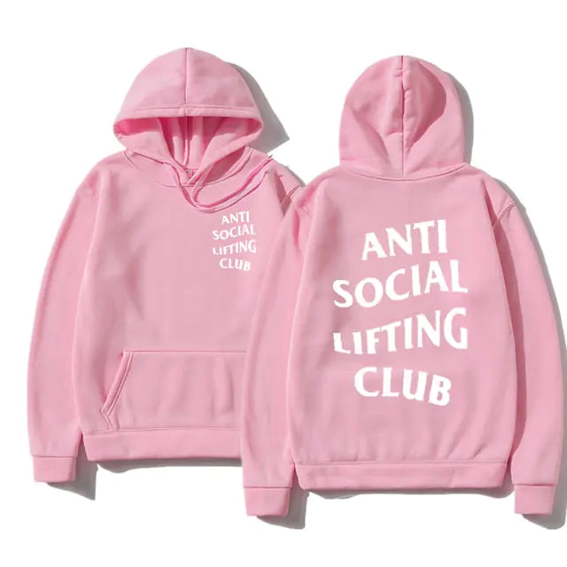 Fashion Letter Anti Social Lifting Club Hoodie